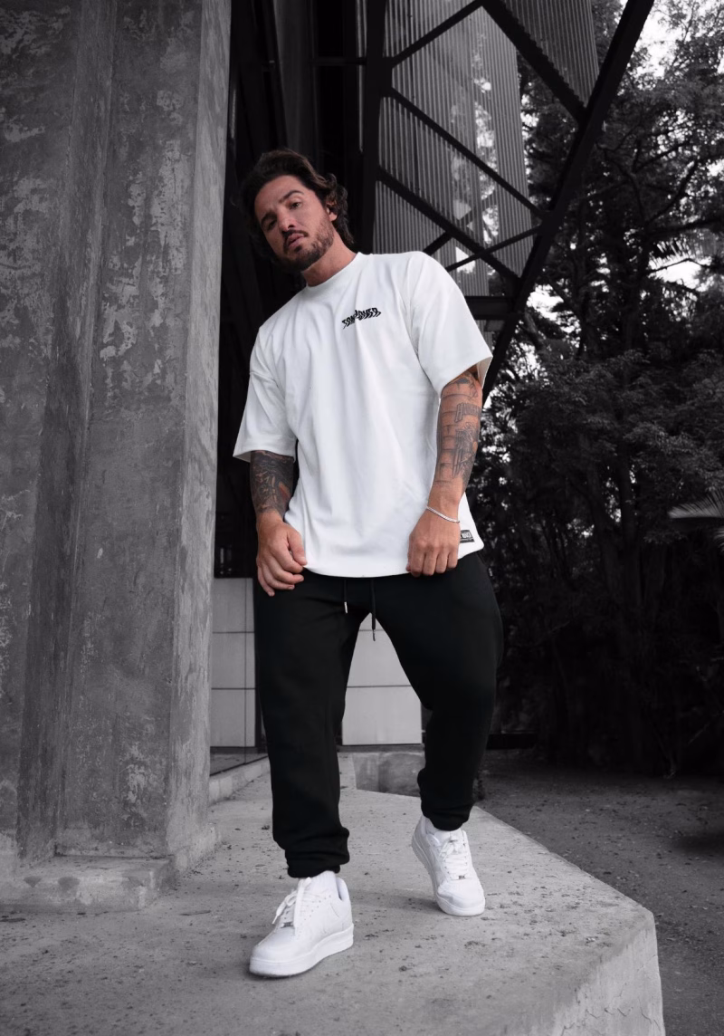 Camiseta Masculina Oversized Estampada Lettering Urban Off White - Imagem 5
