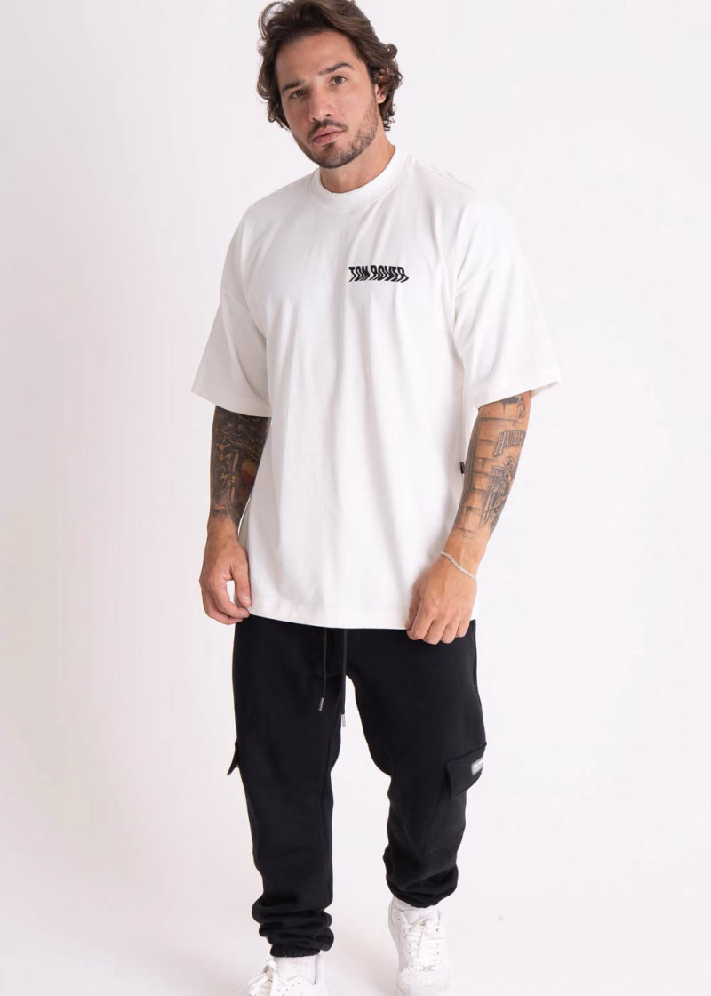 Camiseta Masculina Oversized Estampada Lettering Urban Off White - Imagem 7