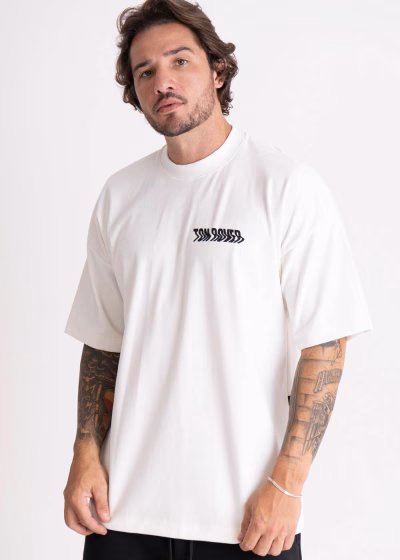 Camiseta Masculina Oversized Estampada Lettering Urban Off White
