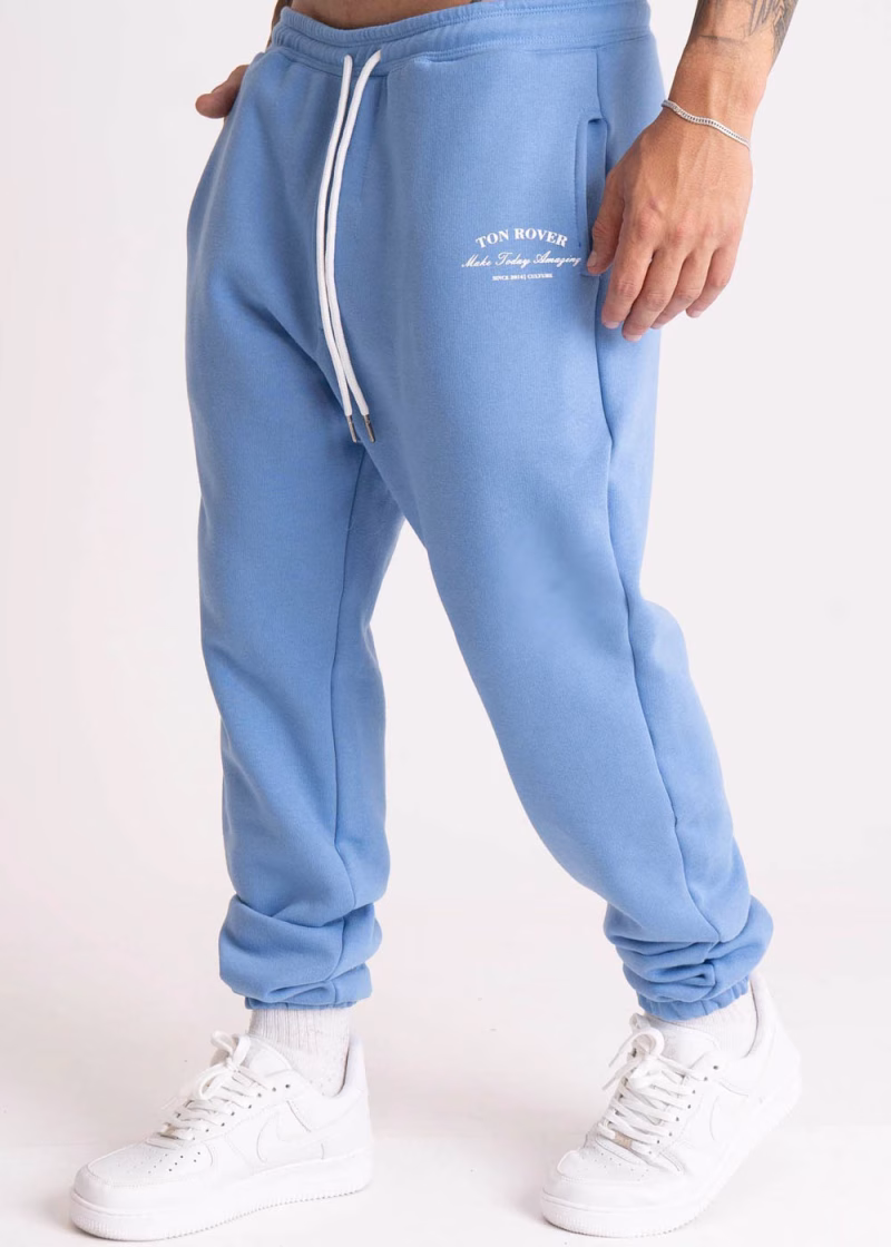Calça Masculina Moletom Peluciado Estampada TR Company Azul - Imagem 2