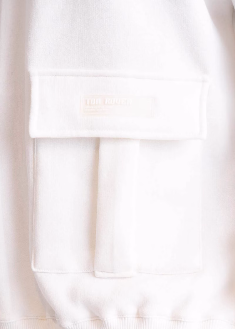 Calça Masculina Moletom Peluciado Bolso Cargo  Off White - Imagem 3