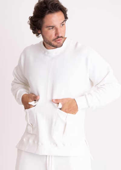Blusa Masculina Moletom Bolso cargo Concept Off White